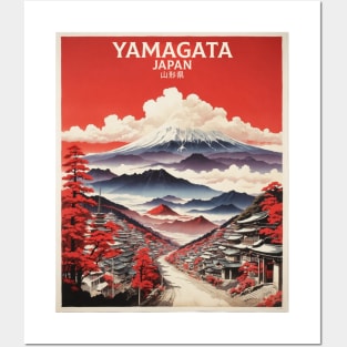 Yamagata Japan Travel Vintage Tourism Poster Posters and Art